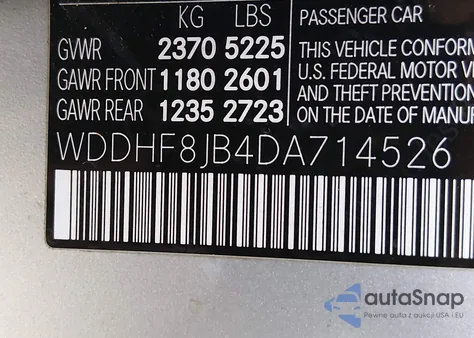 2013 Mercedes-Benz E 350 4Matic z USA, uszkodzony, nr VIN WDDHF8JB4DA714526